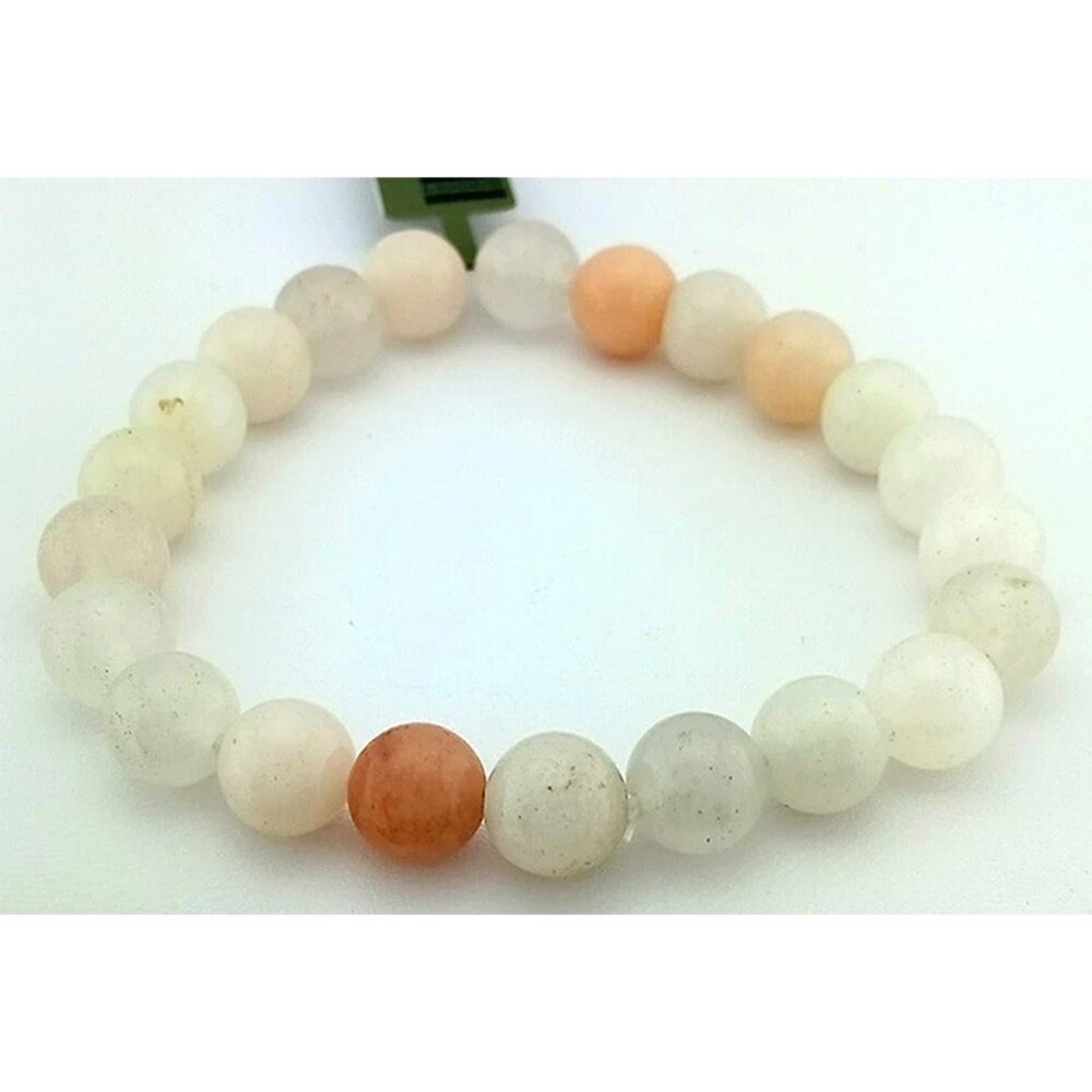 Genuine White Jade Stretch Bracelet